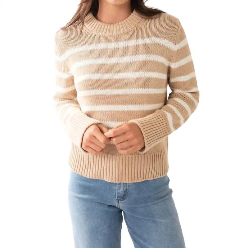 Alise Sweater Top In Ivory, Birch