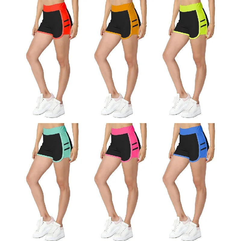 3Pack Womens Athletic Summer Yoga Gym Running Dolphin Breathable Fitness Shorts