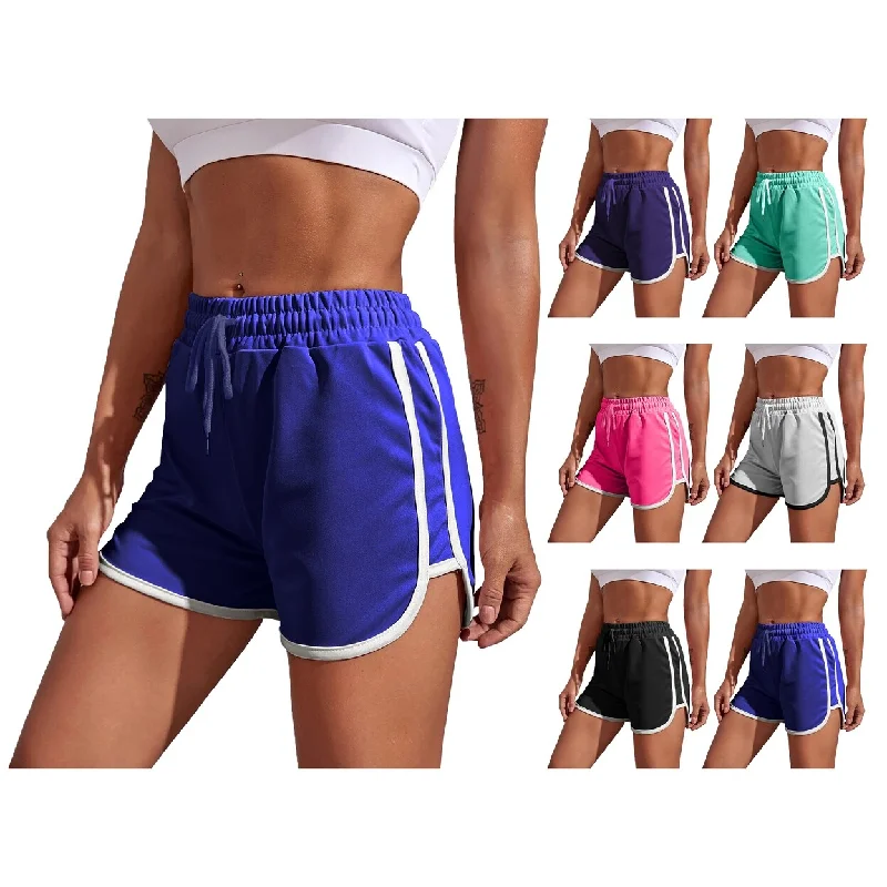 6Pack Womens Dolphin Shorts Comfy Elastic Waist Athletic Workout Yoga Pants