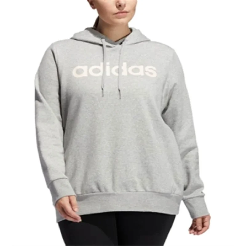 adidas Women's Essentials Fleece Hoodie Gray Size 3X