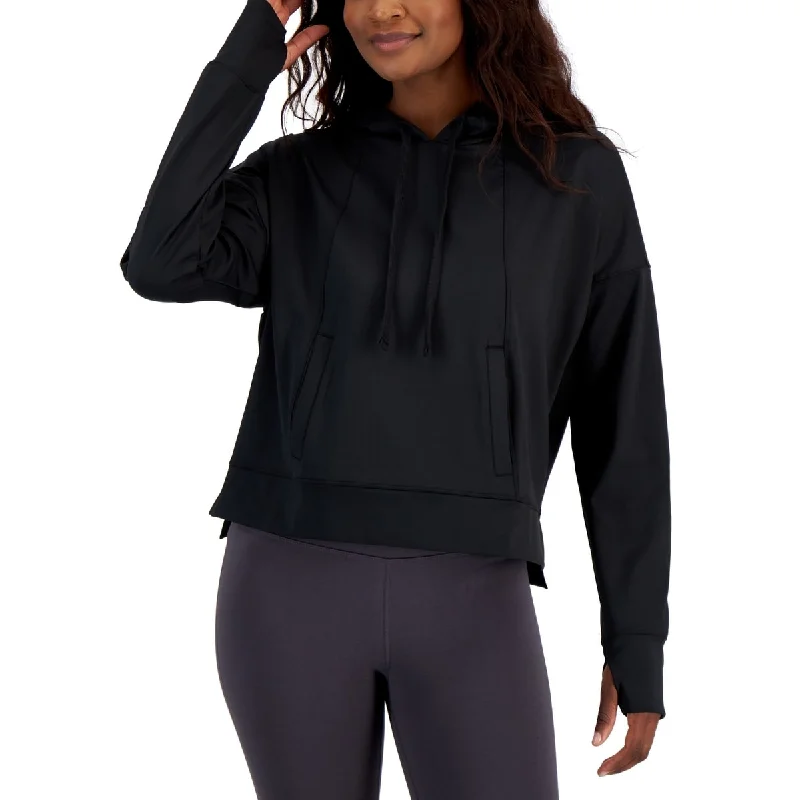 ID Ideology Women's Relaxed Solid Techy Hoodie Black Size Small