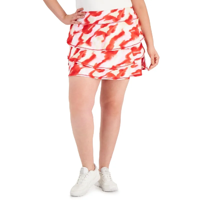 ID Ideology Women's Twist Flounce Skort Red Size 3X