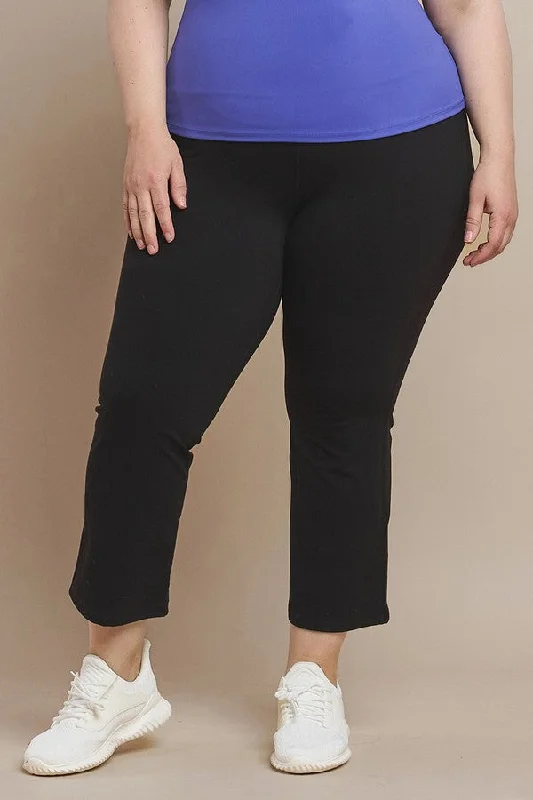 Plus Size Women's Ultra Soft High Waisted Flared Yoga Capris