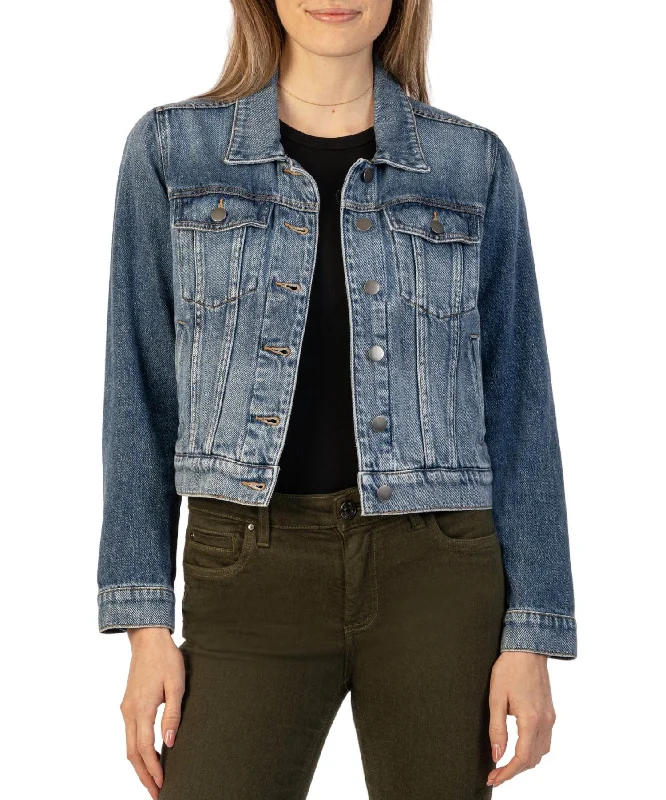 Julia Denim Crop Jacket In Capitalized Wash