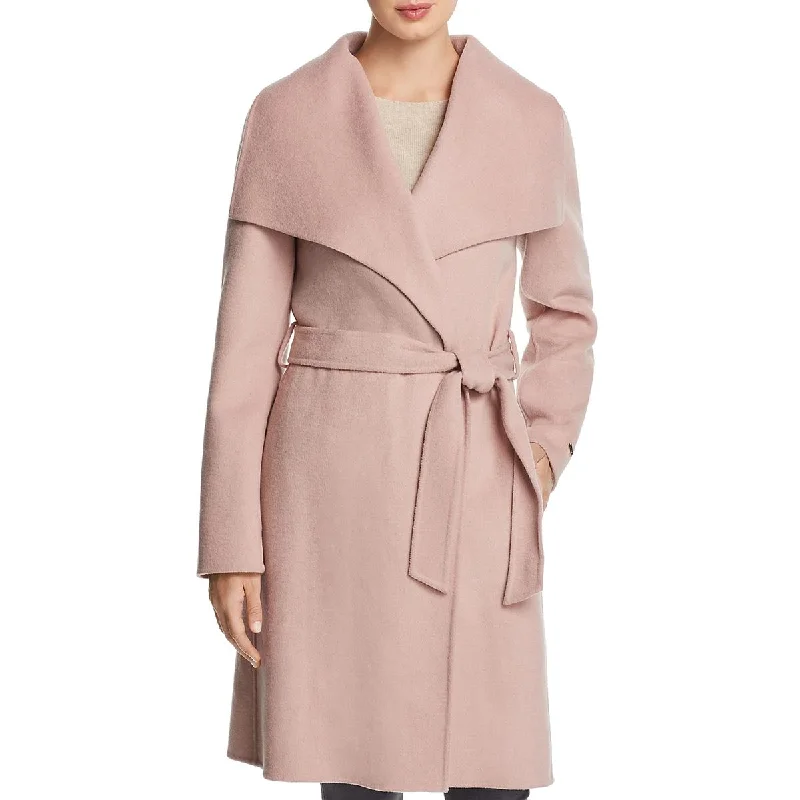 Tahari Ellie Women's Handmade Double Face Warm Wool Wrap Coat