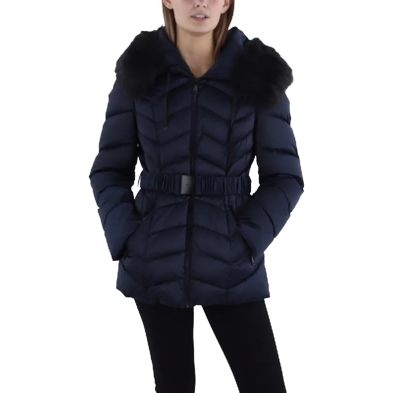 Tahari Womens Insulated Belted Puffer Jacket