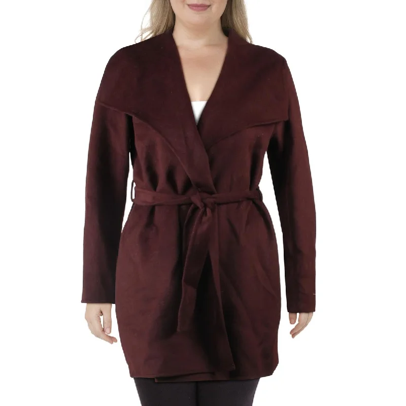 Tahari Womens Winter Wool Blend Wrap Coat