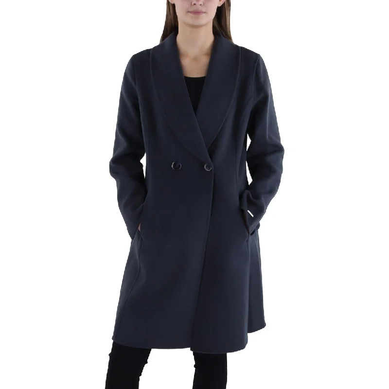 Tahari Womens Wool Blend Surplice Wrap Coat