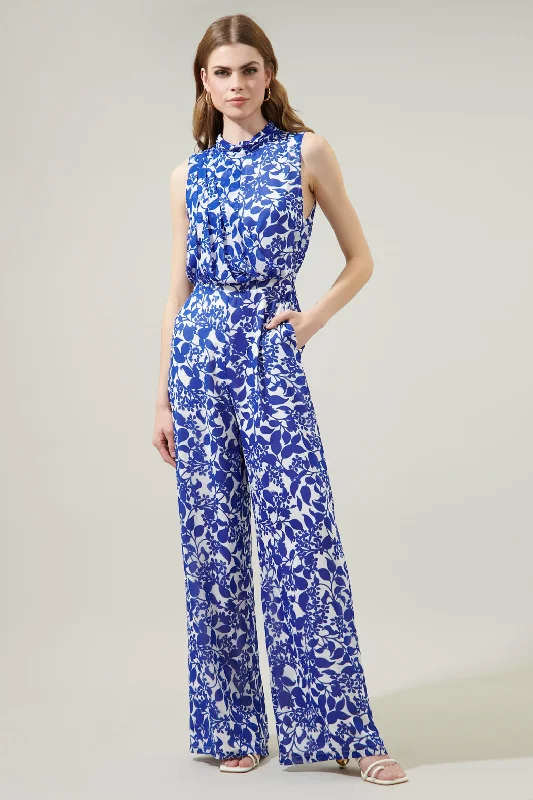 Kian Floral Siren Drape Neck Jumpsuit