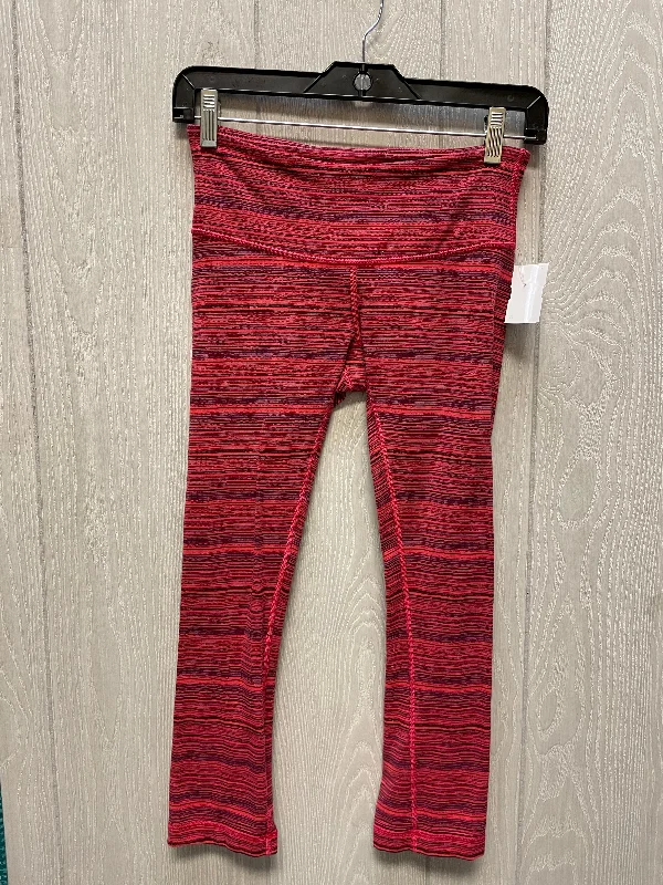 Athletic Leggings By Lululemon In Striped Pattern, Size: S