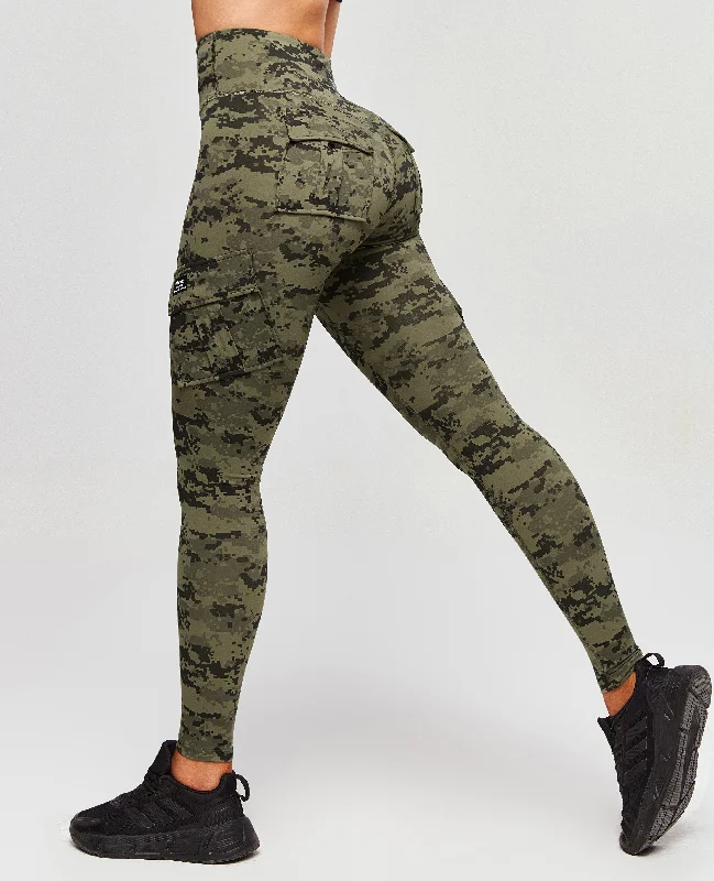 Solo Cargo Leggings - Army Green Camo