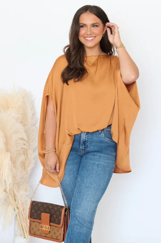 Amber Waves Top/Camel--final sale