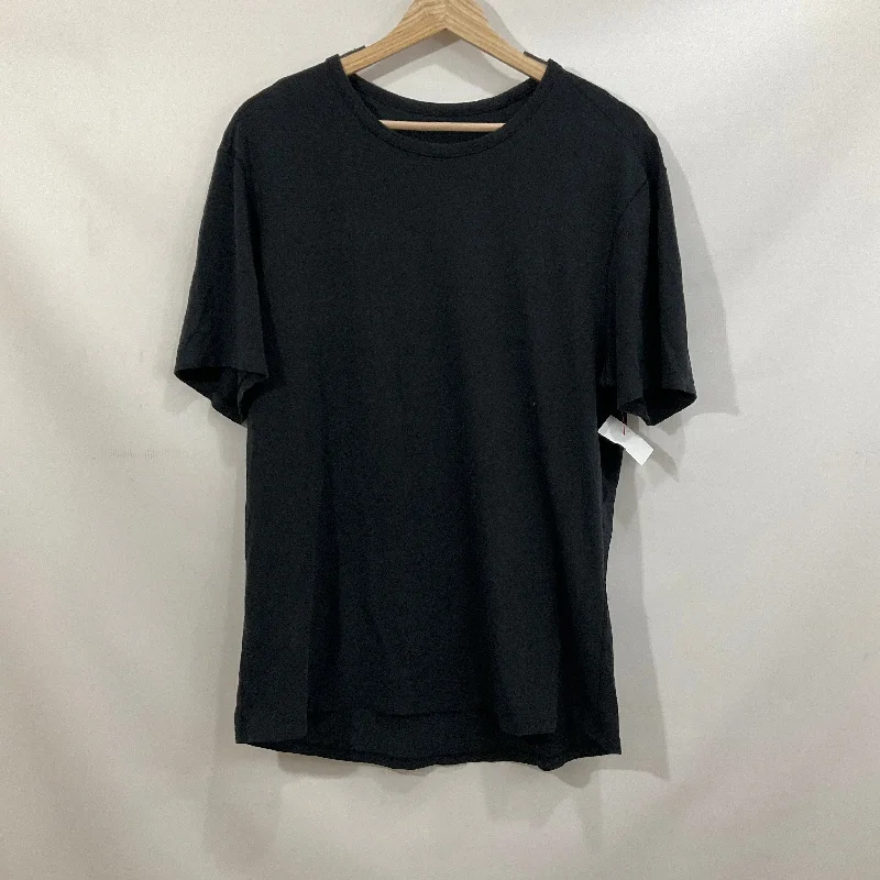 Athletic Top Short Sleeve By Lululemon In Black, Size: 12