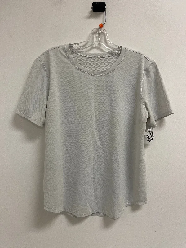 Athletic Top Short Sleeve By Lululemon In Grey, Size: S