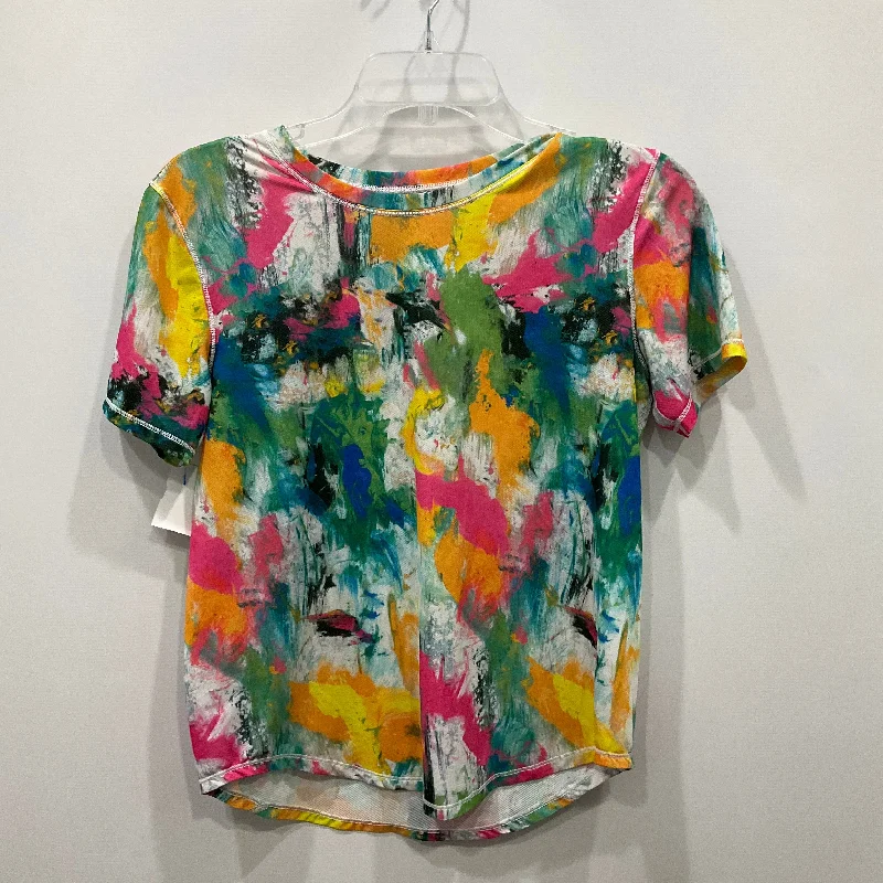 Athletic Top Short Sleeve By Lululemon In Rainbow Print, Size: 4