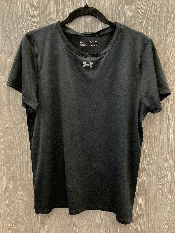 Athletic Top Short Sleeve By Under Armour In Black, Size: Xl