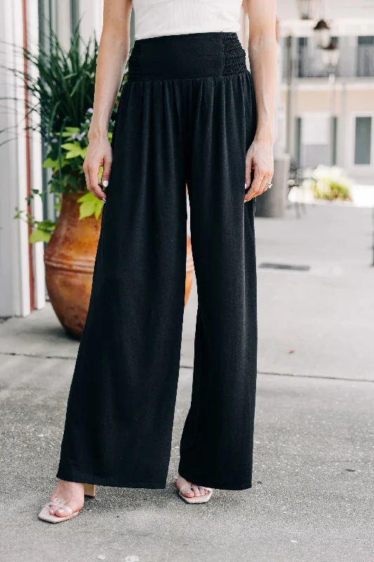 Back To Fun Black Wide Leg Pants