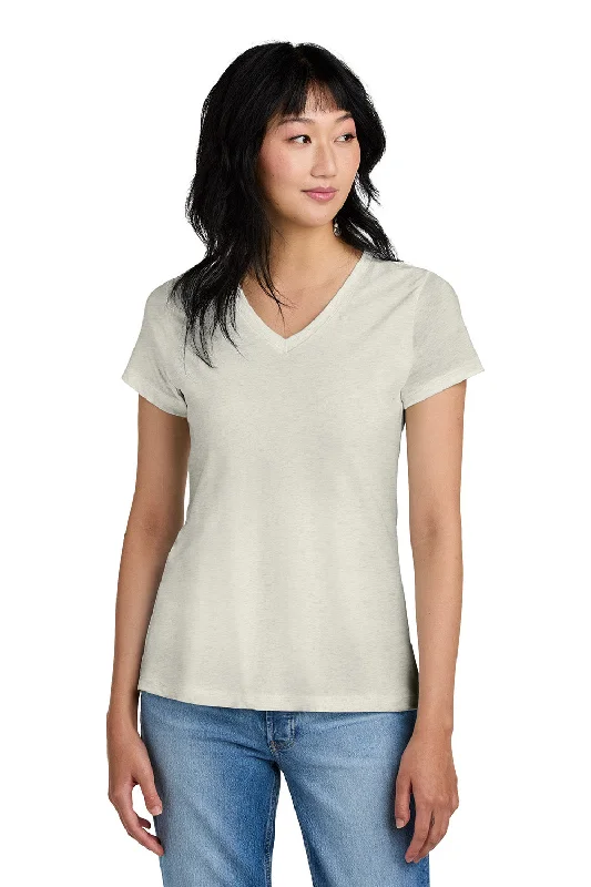 District Womens Perfect Weight Short Sleeve V-Neck T-Shirt - Heather Oatmeal