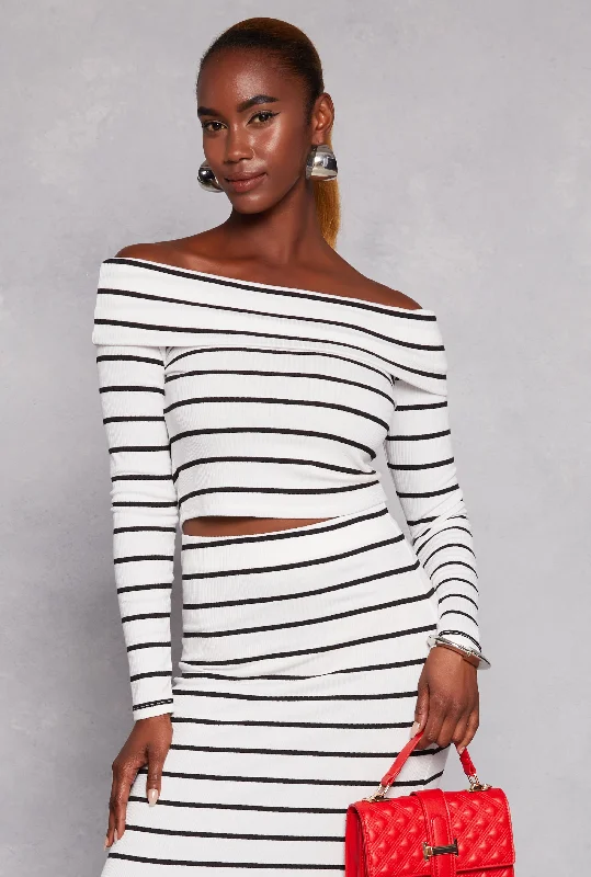 Madden Girl Striped Off the Shoulder Top