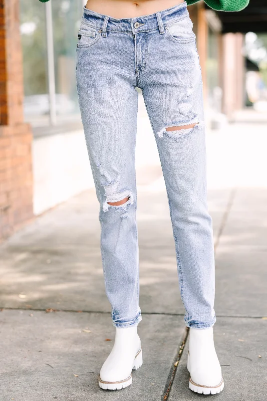 KanCan: Talk About It Light Wash Boyfriend Jeans