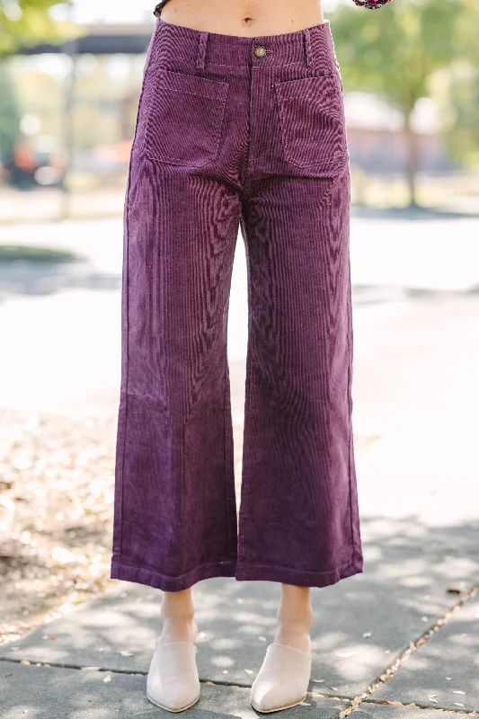 Need You Now Plum Purple Corduroy Pants