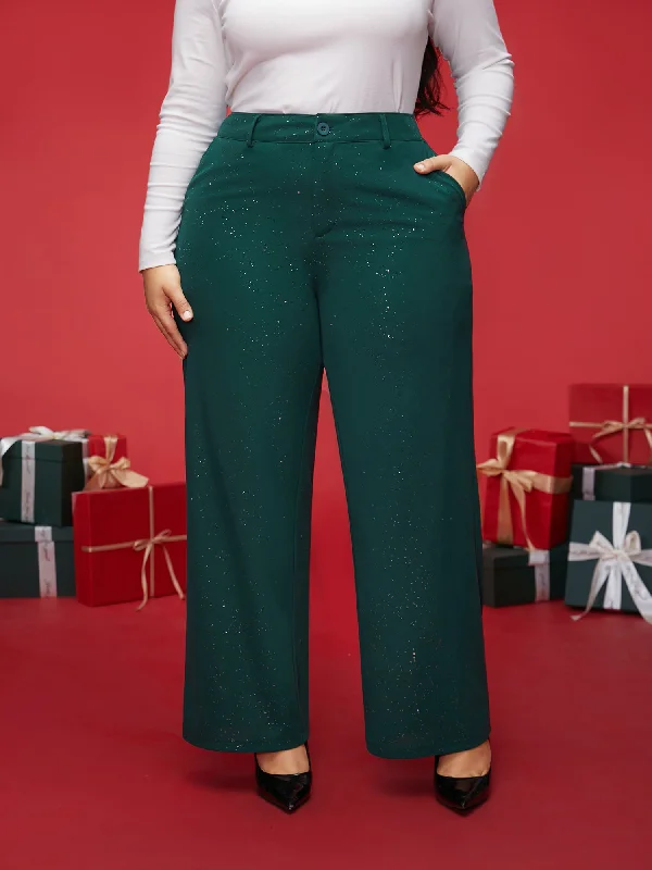 Sparkle Knit Wide-Leg Pants