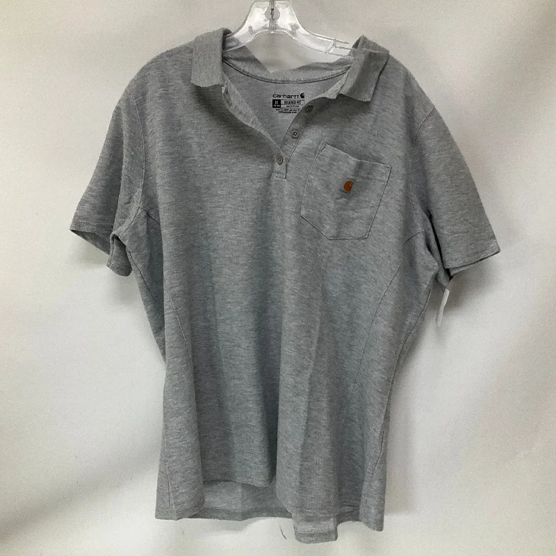 Top Short Sleeve By Carhartt In Grey, Size: 1x