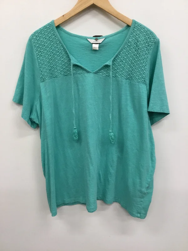 Top Short Sleeve By Cj Banks In Blue, Size: 3x