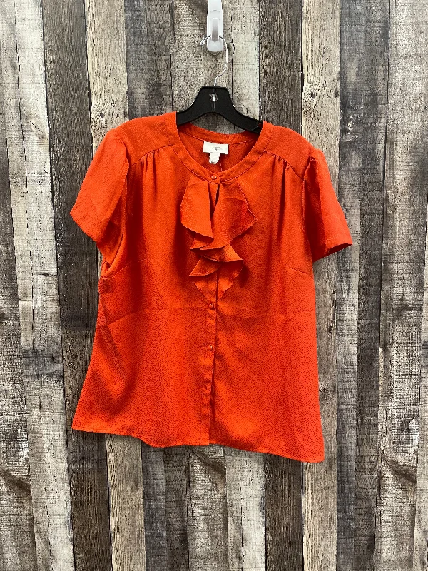 Top Short Sleeve By Loft In Orange, Size: Xl