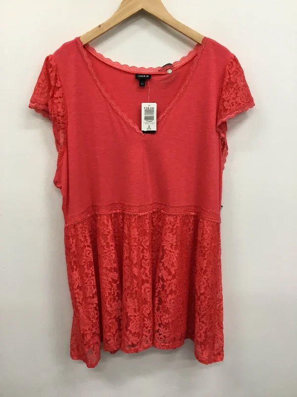 Top Short Sleeve By Tory Burch In Pink, Size: 3x