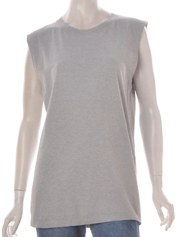 Label Light Grey Sleevless Tee